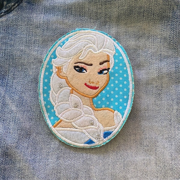 Elsa Iron sur Patch Princesse Elsa du film gelé pour Denim Jacket Comic Patch Festival transfert enfants dessin animé patch Applique Brodé