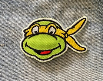 Ninja Turtles Iron on Patch for Denim Jacket Patch, kids movie Applique Embroidered mutant Donatello Leonardo Michelangelo Raphael