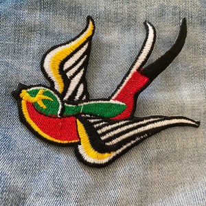 Iron on Patch Swallow bird Patch swallows sailor bird patch Denim jacket Patch Applique festival Patch Iron on transfer patches for jacket