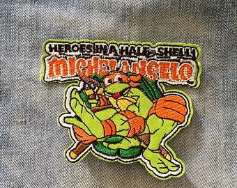 Ninja Turtles Iron on Patch for Denim Jacket Patch, kids movie Applique Embroidered mutant Donatello Leonardo Michelangelo Raphael