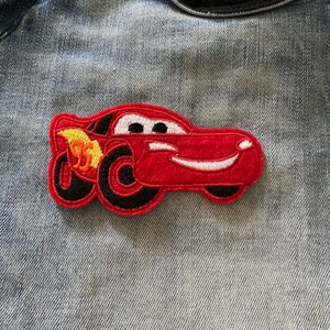 Lightning McQueen Cars kinderfilm Opstrijkpatch voor spijkerjack kinderen Cartoon patch geborduurde appliqué Pixar cars patch