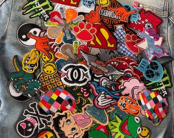 Mystery Pack of Iron on Patches, Lucky Dip, surprise, random assortment badge, Denim Jacket bag kid movie cartoon Applique Embroidered patch