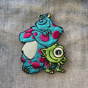 Monsters Inc Patch für Jeansjacke oder Tasche Patch, Sulley und mike Boo Kinderfilm Cartoon Patch Applikation gestickter Aufnäher