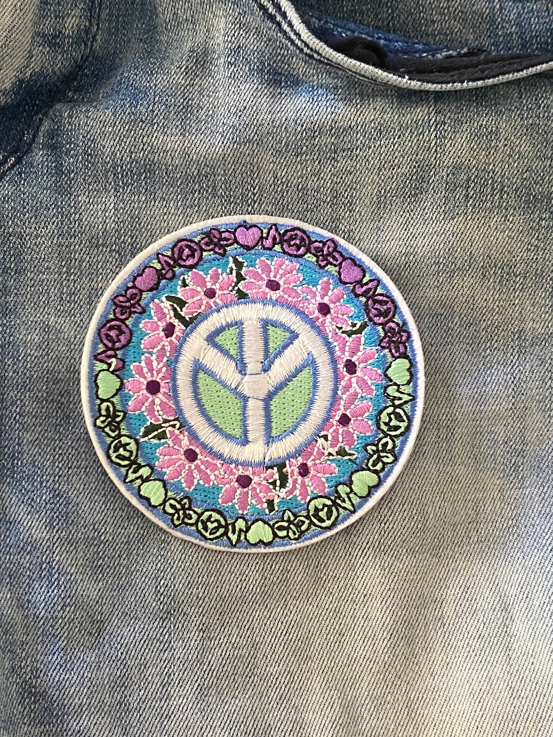 Iron on Patch Peace Sign Hippy Patch 