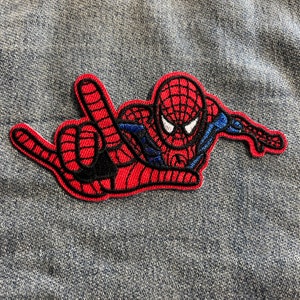 SpiderMan Super hero Iron on Patch for Denim Jacket Comic Patch Festival transfer for Jacket Man of steel Applique Embroidered patch