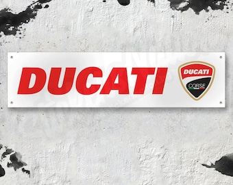 Ducati Performance Motorcycle Motorbike Race Sign Garage Workshop Banner Display 