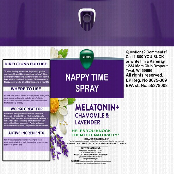 Nappy Time Spray digital file for sublimation and/or printing