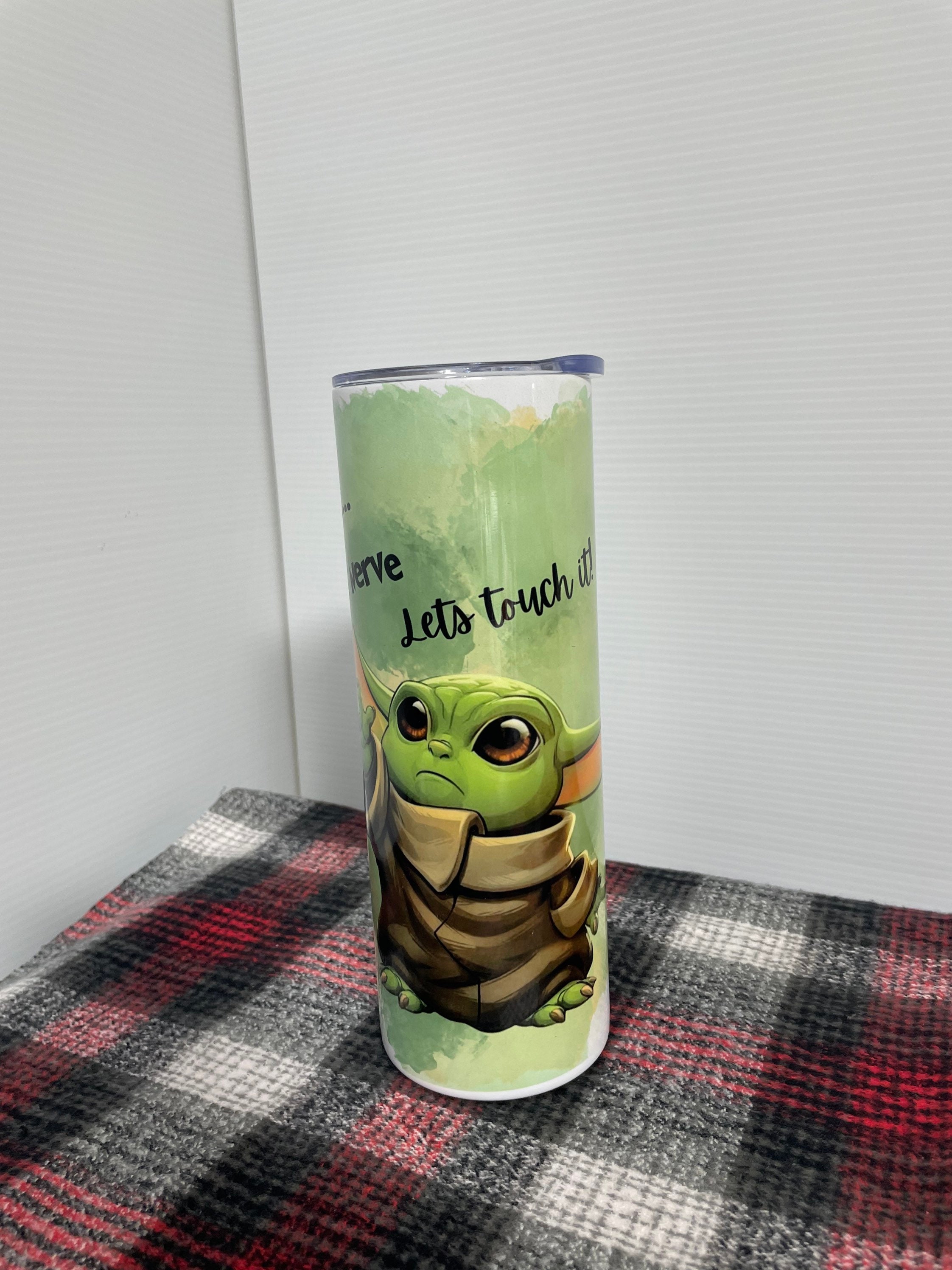 This  Shop Made A Sparkly Baby Yoda Tumbler