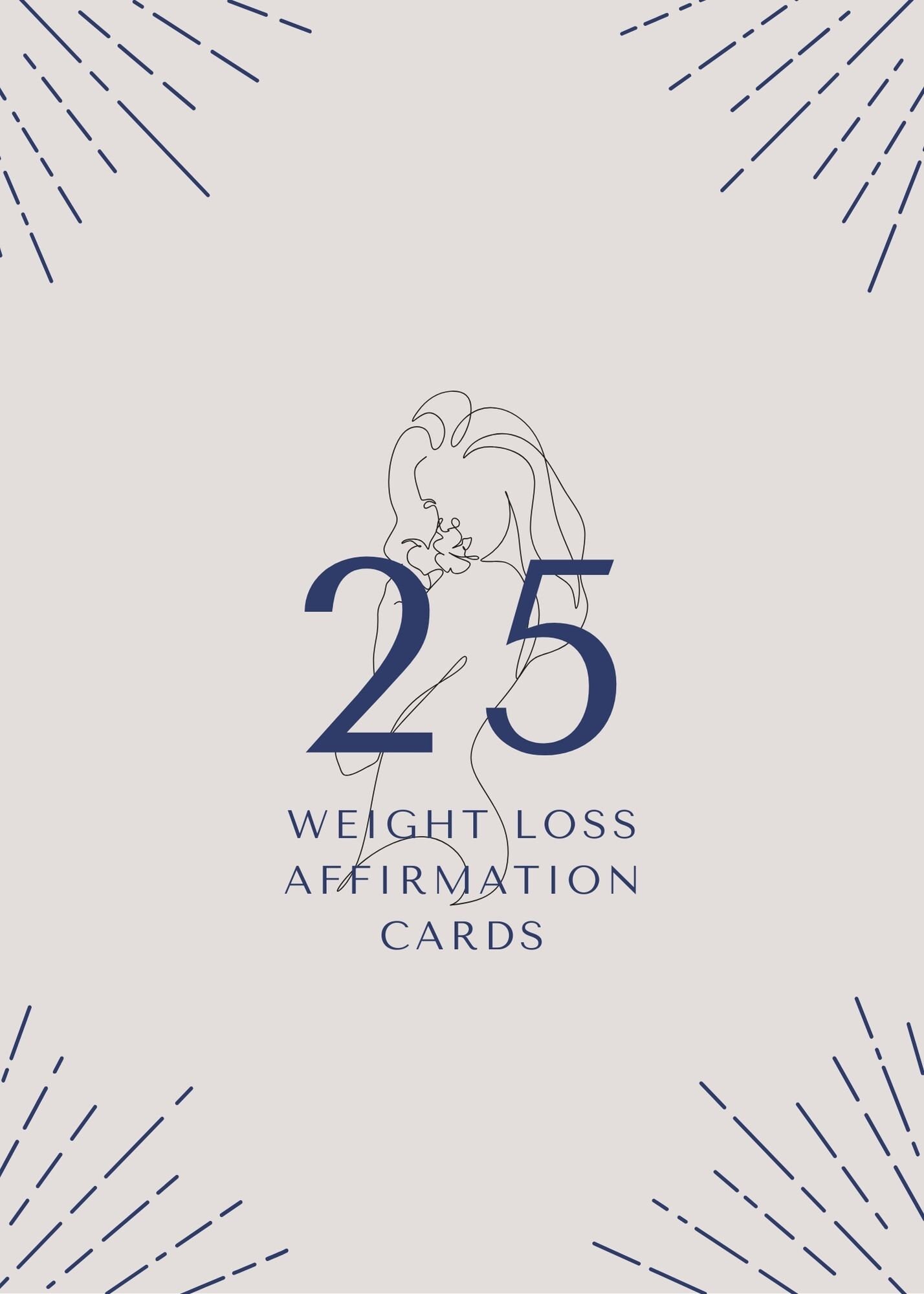 Minimalist Weight Loss Affirmation Cards, Printable Affirmations for