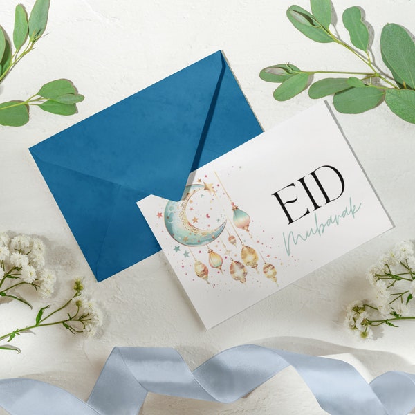 Eid Card Printable, Eid Card Digital, Eid Greeting Card, Eid Mubarak, Printable Eid Card, Eid Al Fitr, Eid Al Adha, DIY Eid Card, Happy Eid