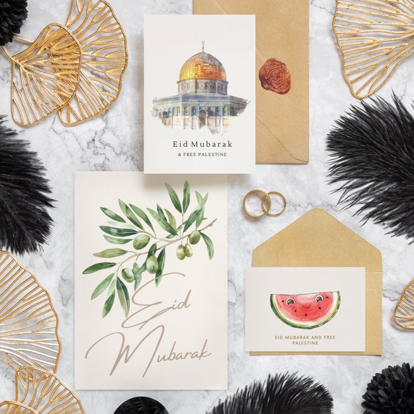 Free Palestine Eid Card Printable Bundle, Eid Card Digital, Eid Greeting Card, Eid Mubarak, Printable Eid Card, Eid Al Fitr, Eid Al Adha