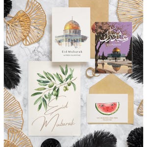 Gratis Palestijnse Eid-kaart afdrukbare bundel, Eid-kaart digitaal, Eid-wenskaart, Eid Mubarak, afdrukbare Eid-kaart, Eid Al Fitr, Eid Al Adha