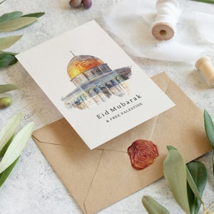 Cartão Eid da Palestina grátis para impressão, Cartão Eid Digital, Cartão Eid, Eid Mubarak, Cartão Eid para impressão, Eid Al Fitr, Eid Al Adha, DIY Eid