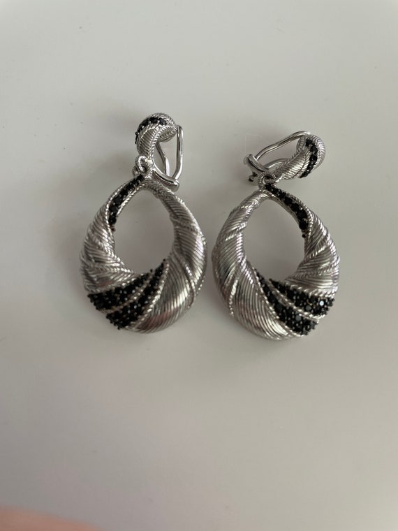 Judith Ripka Sterling Black Spinel Dangle earrings