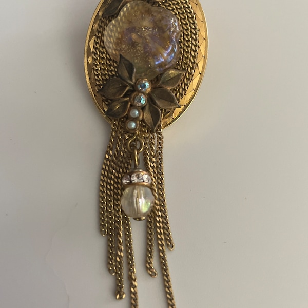 Marena of Germany Art Deco gold filled brooch/pendant