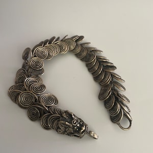 Silver Dragon Egyptian coil bracelet