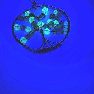 Czech Republic uranium collectors glass. Tree of life pendant.