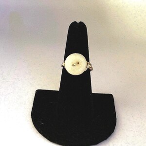 Handcrafted gold tone hypoallergenic wire wrapped glass button rare from Czech Republic