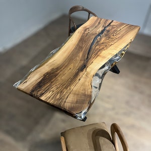 Special Epoxy Dining Table , Walnut Resin Table , Epoxy River  , Live Edge Table , Free Shipping