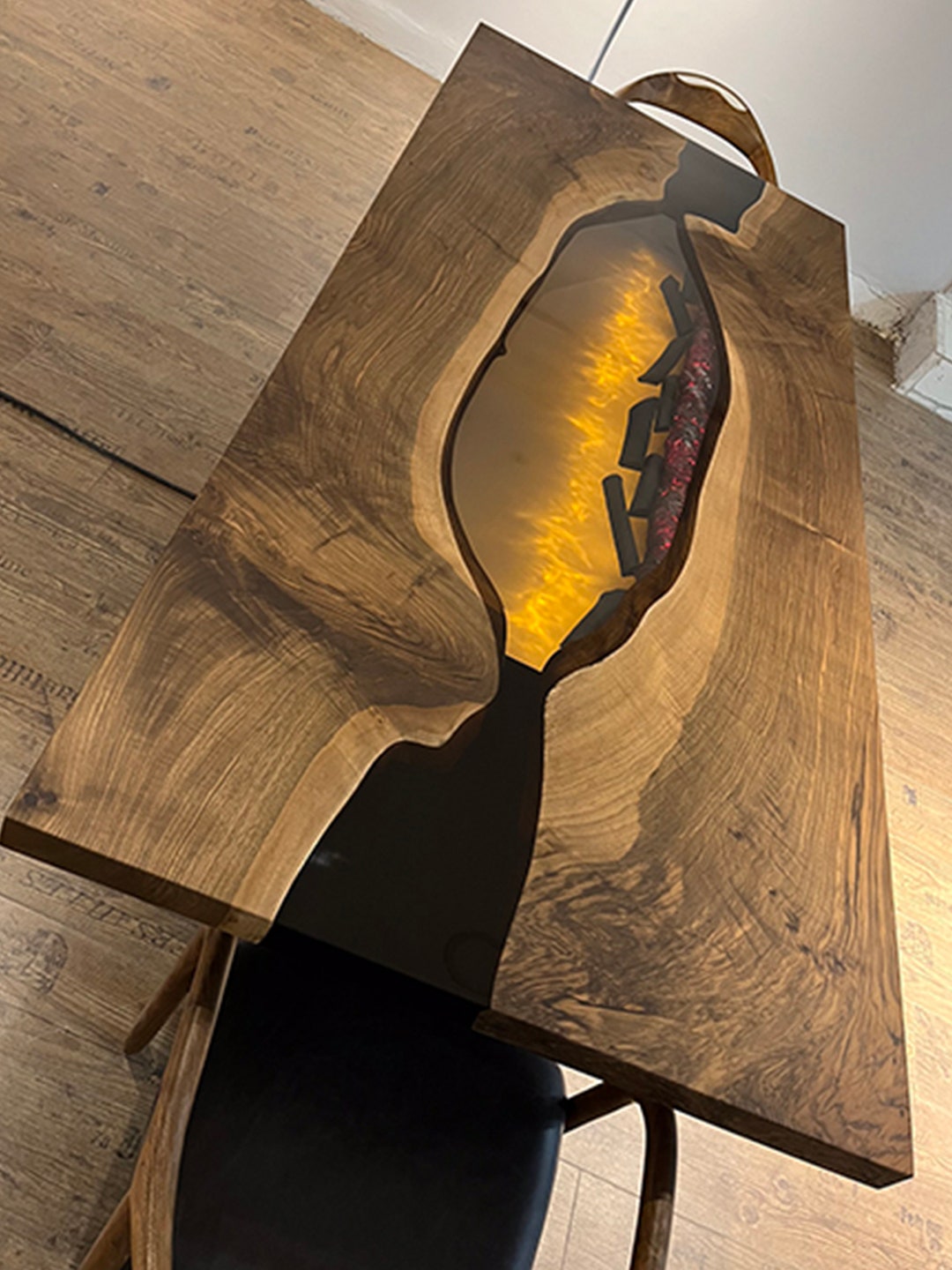 Walnut Epoxy Dining Table Special Design Kitchen Dining Etsy