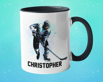 Personalisierte Tasse mit Eishockey Spieler: Individuelles Hockey Geschenk
