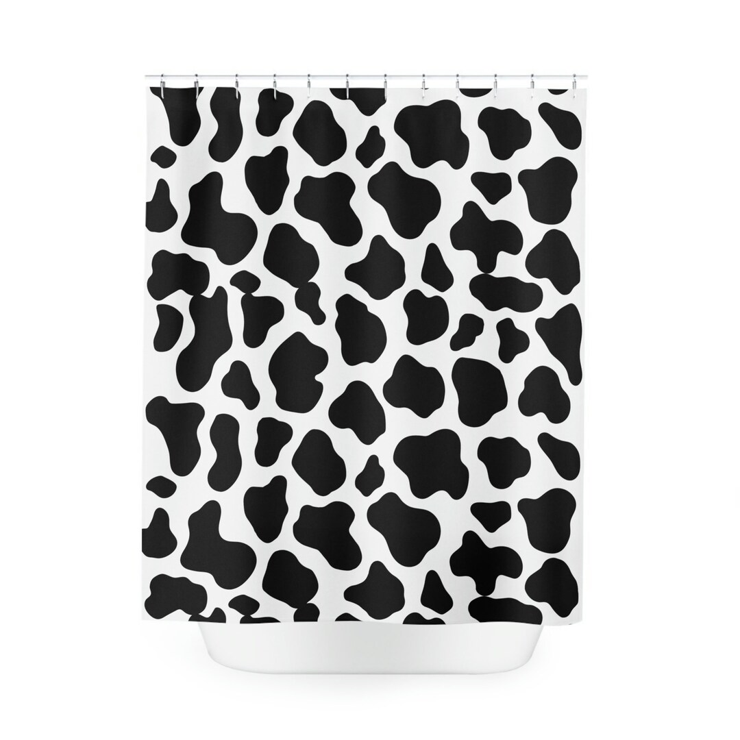 Cow Print Shower Curtain Etsy