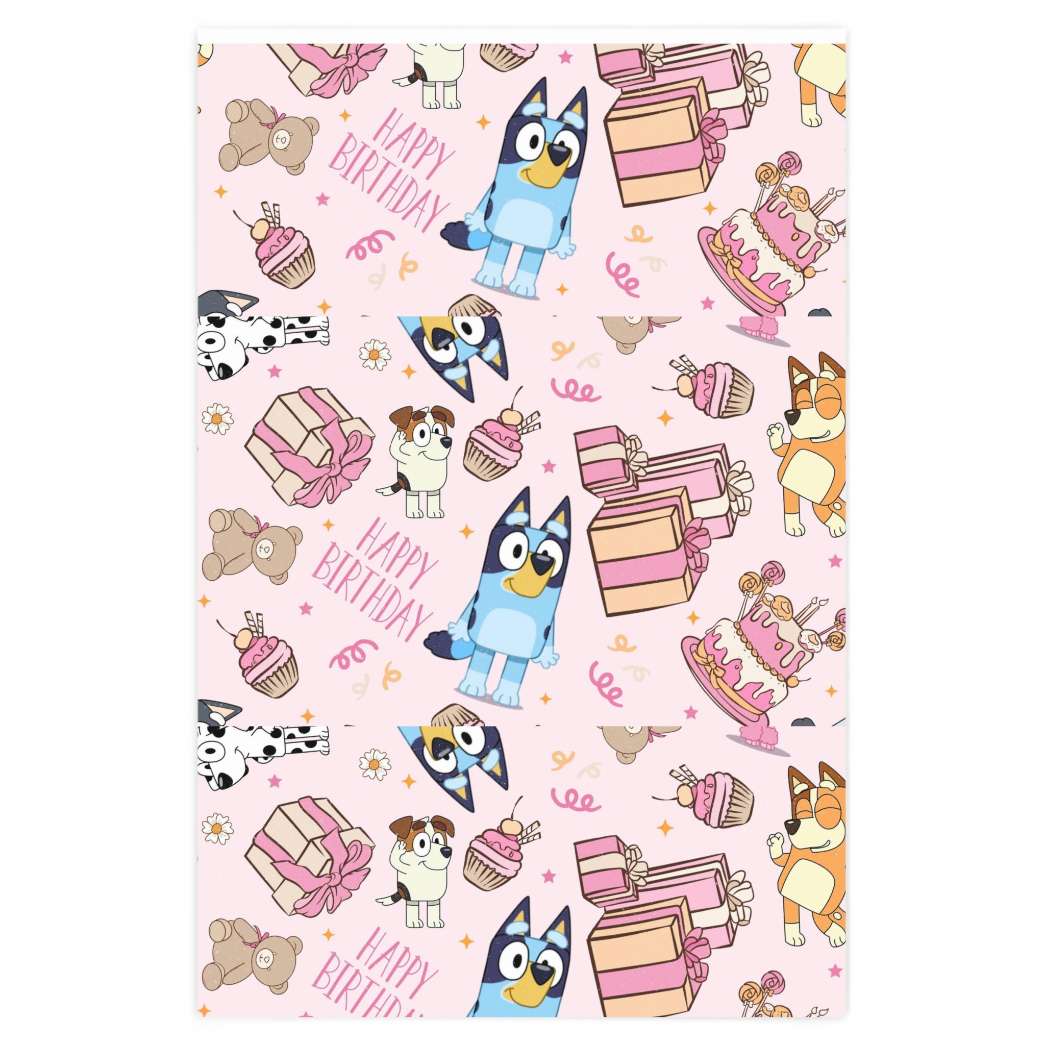 Bluey Happy Birthday Wrapping Paper Etsy UK
