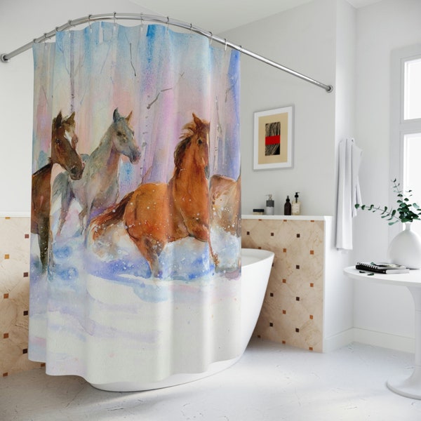 Horse Shower Curtain Etsy