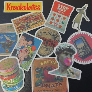 POP CULTURE Stickers, 50pc Pop Art Stickers, Vintage Poster Scrapbook