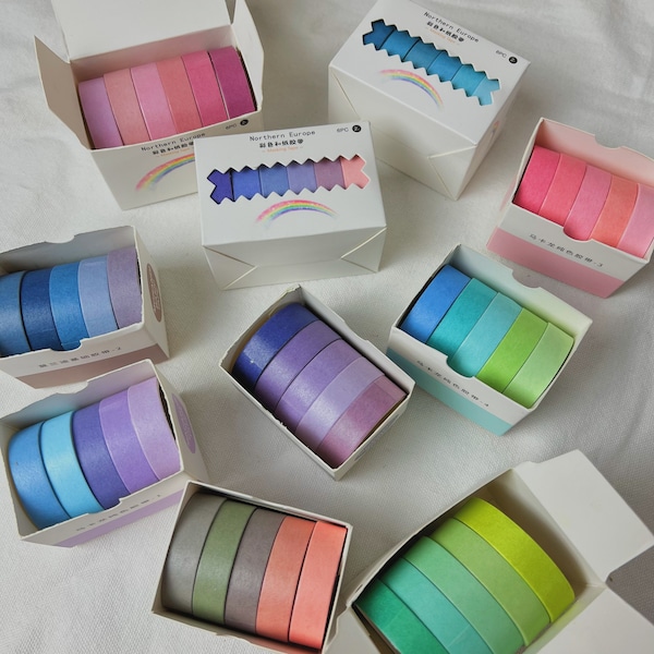 WASHI TAPE SET, macaroon colored washi tapes, paper tape set