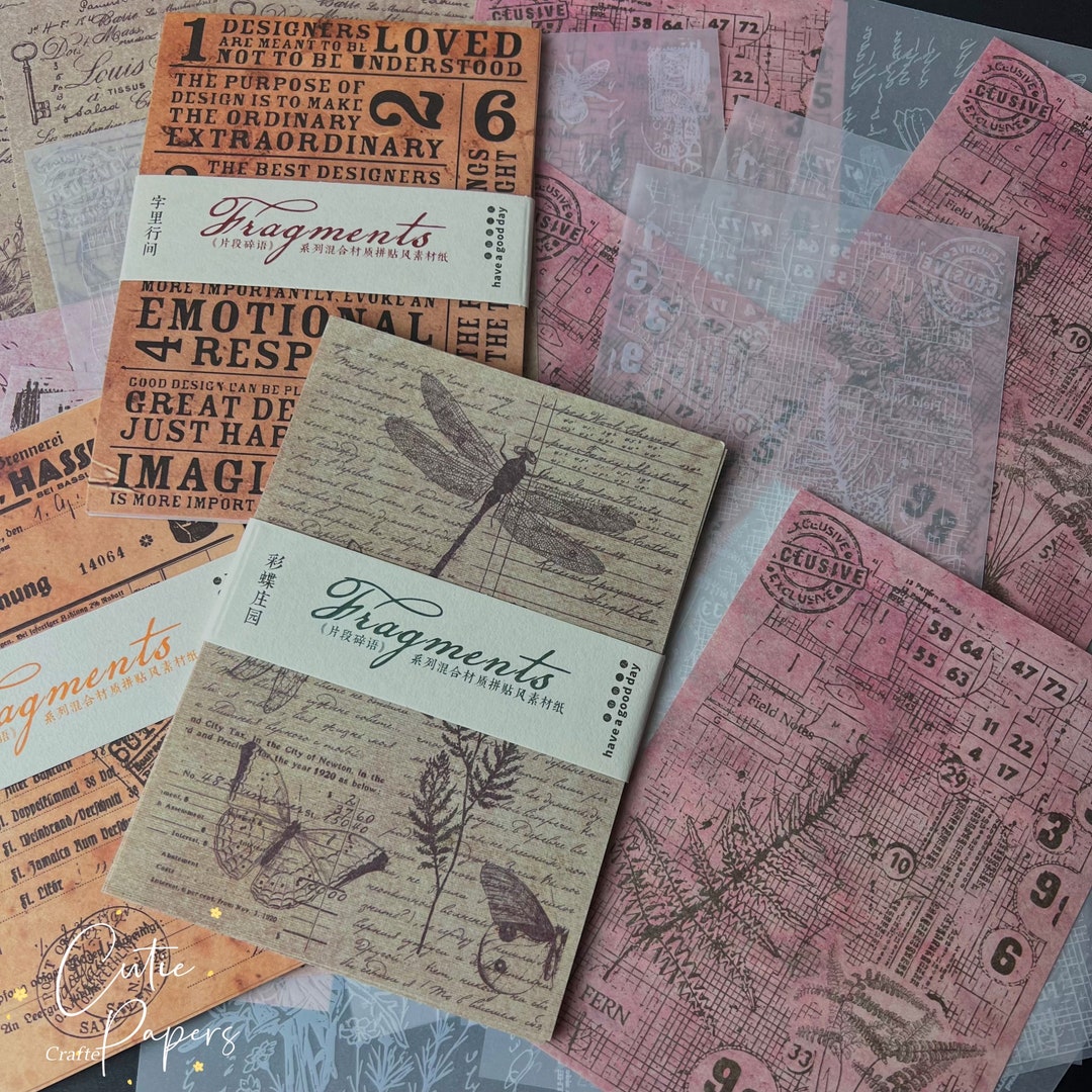 30pc Junk Journal Papers, Decorative Craft Papers for Scrapbooks and