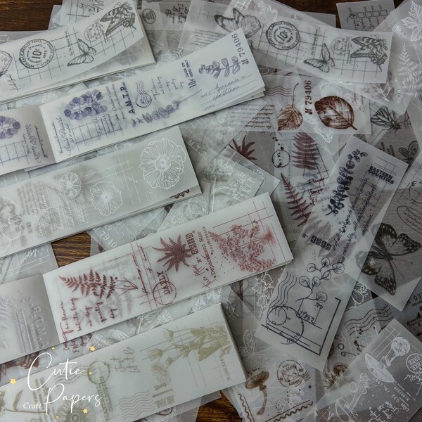 Floral Vellum Paper Etsy