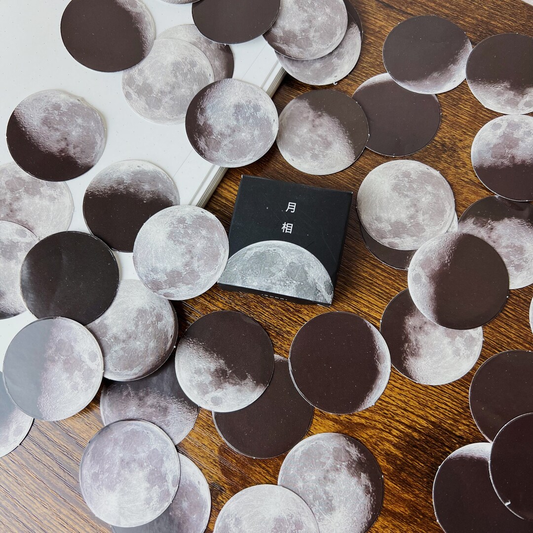 Moon Sticker Apple MOON STICKERS 45pc Celestial Stickers Scrapbooking Stickers - Etsy