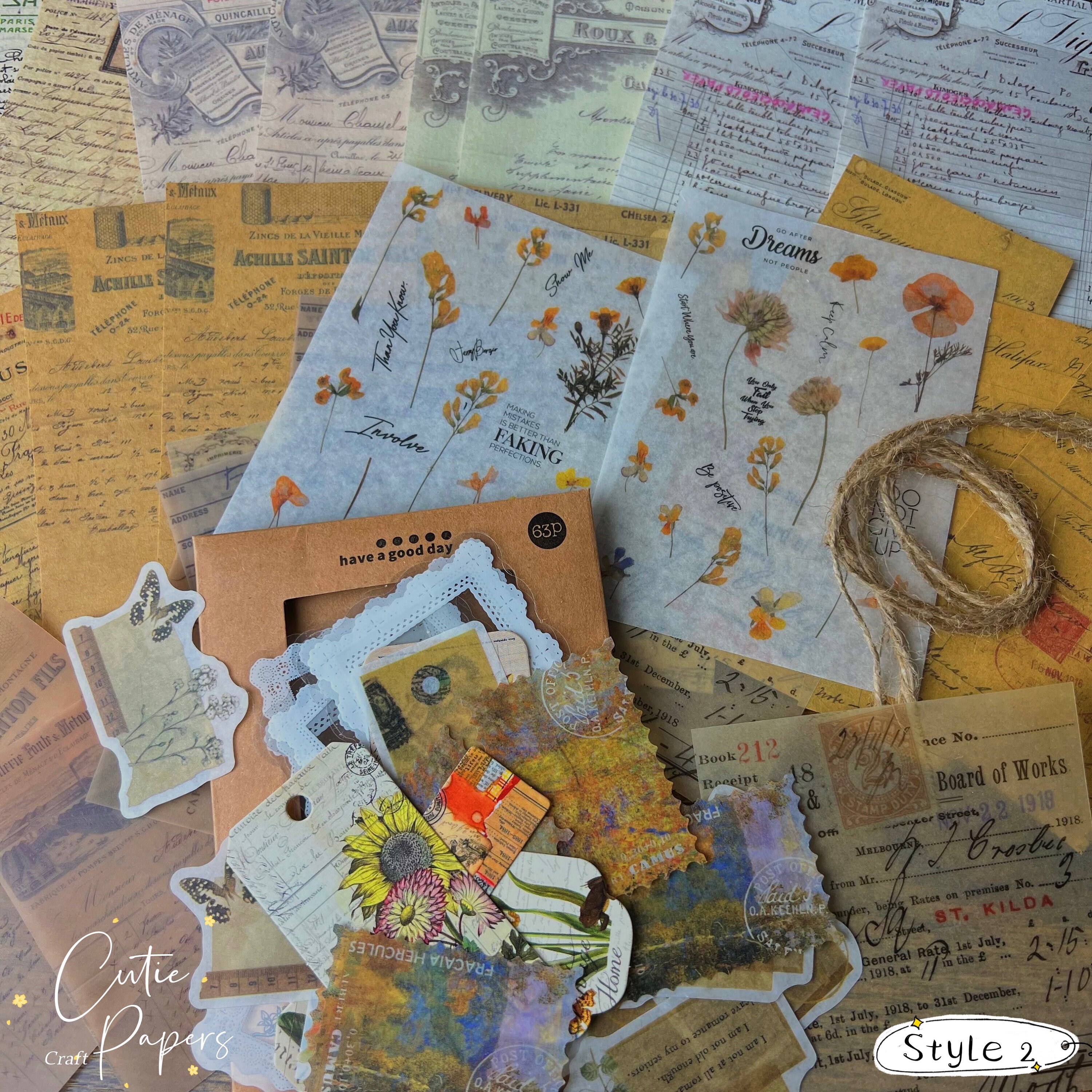 Vintage Sticker Set, Vintage Scrapbooking, Scrapbooking, Junk