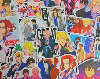 Great pretender Stickers, 50 assorted great pretender stickers, great pretender anime stickers, Anime stickers, waterproof stickers