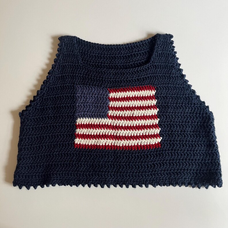 Americana Crochet Knit Top