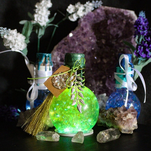 FEYLICHT ELIXIR MAGIC POTION bottle / with led light / with shaking effect / forest fairy decoration