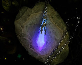 SPACE DROP GLOW | galactic crystal necklace | bright color changing | glows at night and UV light