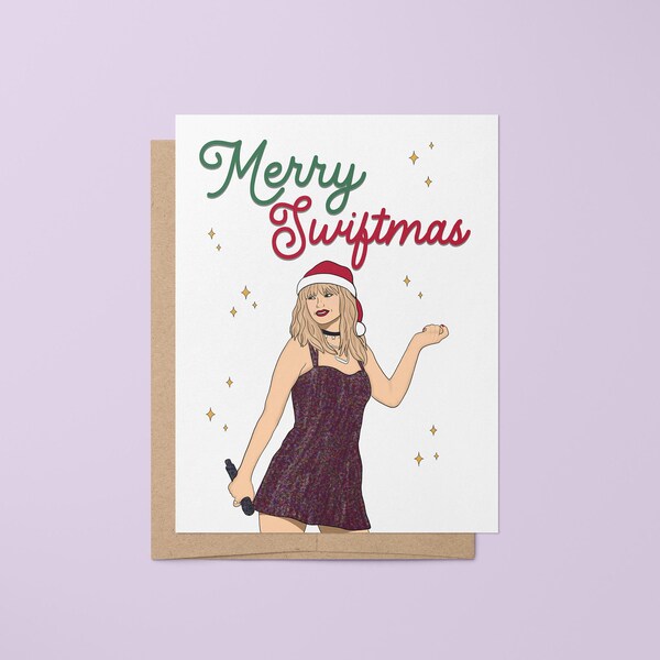 Merry Swiftie card, Taylor Swift holiday greeting card, Swiftie Christmas card, Swifite holiday card, Swiftie greeting card, Christmas card