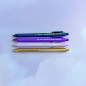 Midnight Musings gel pen set, midnights inspired Jotter pens, purple gel pens, gift for swifties, swiftie gift, swiftie pen set