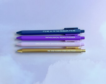 Midnight Musings gel pen set, midnights inspired Jotter pens, purple gel pens, gift for swifties, swiftie gift, swiftie pen set