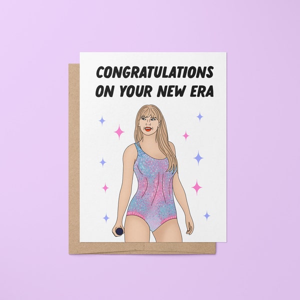 Congratulations on your new era greeting card, Taylor Swift inspired congratulations card, Swiftie congrats card, congratulations card