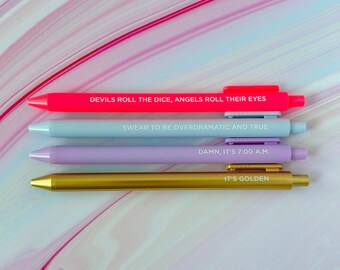 Lover jotter gel pen set, Lover album geïnspireerd Jotter pennen, minnaar tijdperk gel pennen, cadeau voor Swifties, Swiftie cadeau, Swiftie pennenset