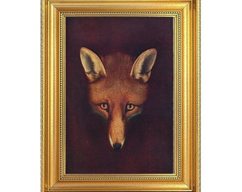 Painting Fox head by Philip Reinagle Print on canvas framed or unframed