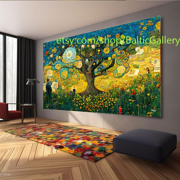 Gustav Klimt Style Baum des Lebens art Bild auf Leinwand gespannt auf Holz Keilrahmen oder als Rolle by Medici l377