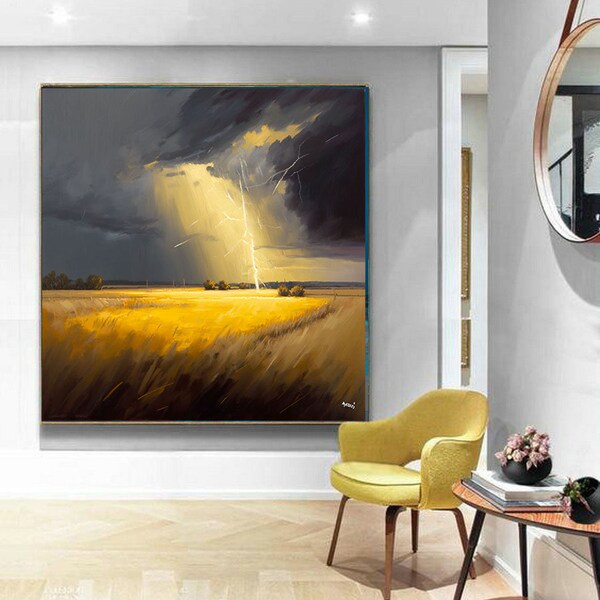 Large Yellow Wall Art Etsy