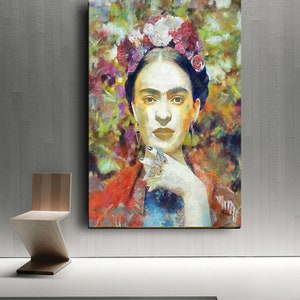 Famous Portrait Painting art print on canvas Street Art stretched on Frame or unstretched