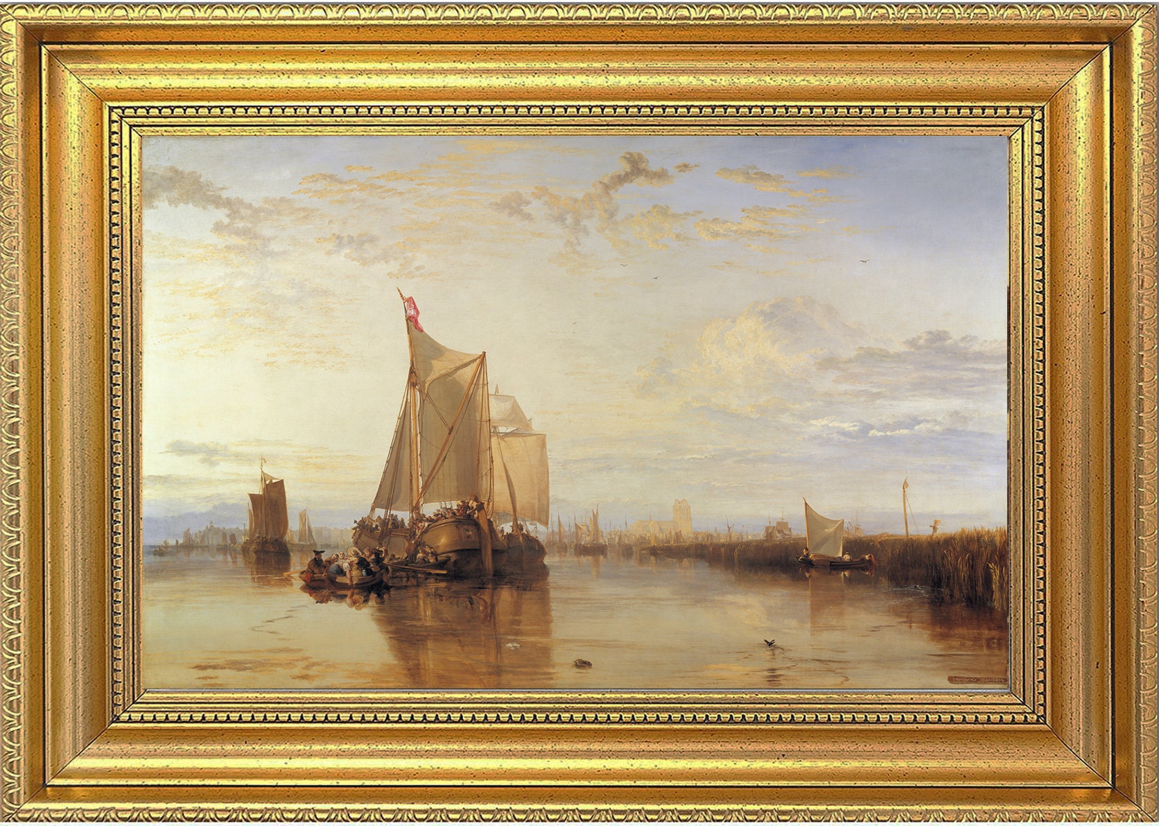Beautiful Oil Painting Seascape by William Turner Print on Canvas