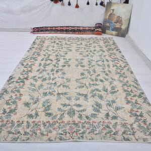 7x10 Wool Rug,Home Decor,7x10 Turkish Rug,Boho Rug,Home Living,7x10 Rug,Oushak Rug,7x10 Vintage Rug,Bedroom Rugs,Wool Rug,Living Room Rug,