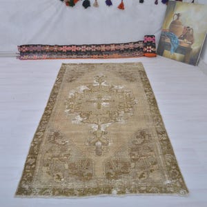 Bedroom Rug,4x7 Turkish Rug,Kids Rug,Wool Rug,4x7 Rug,Oushak Rug,Vintage Rug,Anatolian Rug,4x7 Oushak Rug,Turkish Rug,Muted Color Rug,